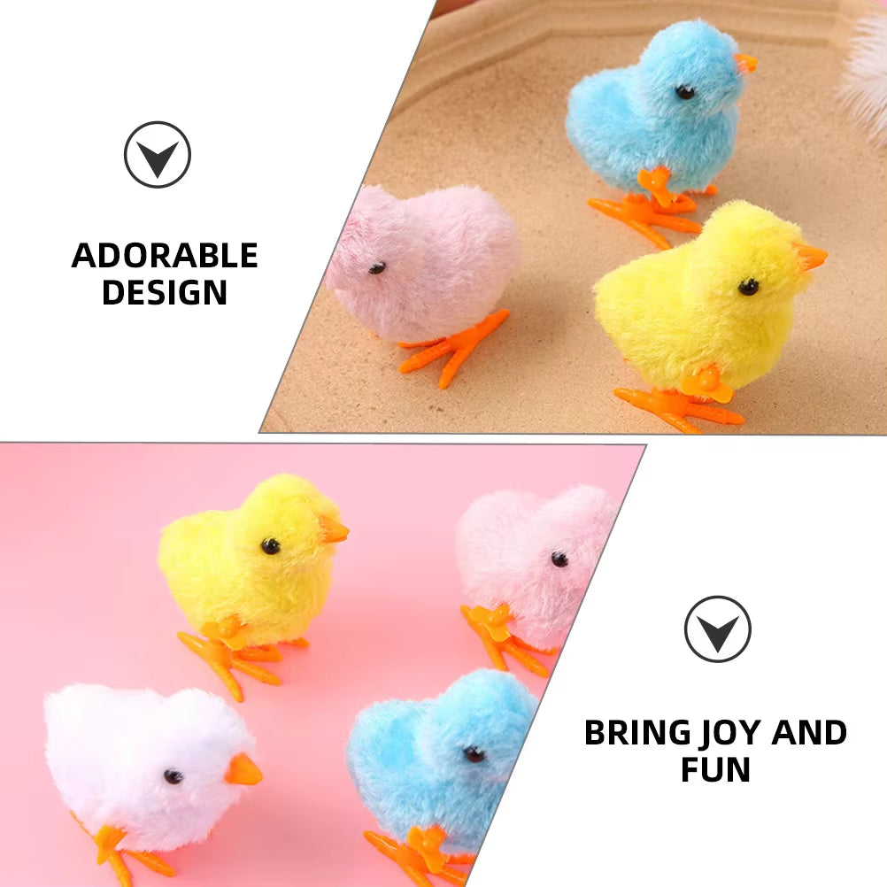 8-Piece Interactive Wind-Up Chicken Toy Set for Pets - Engaging Jumping Action with Safe Materials